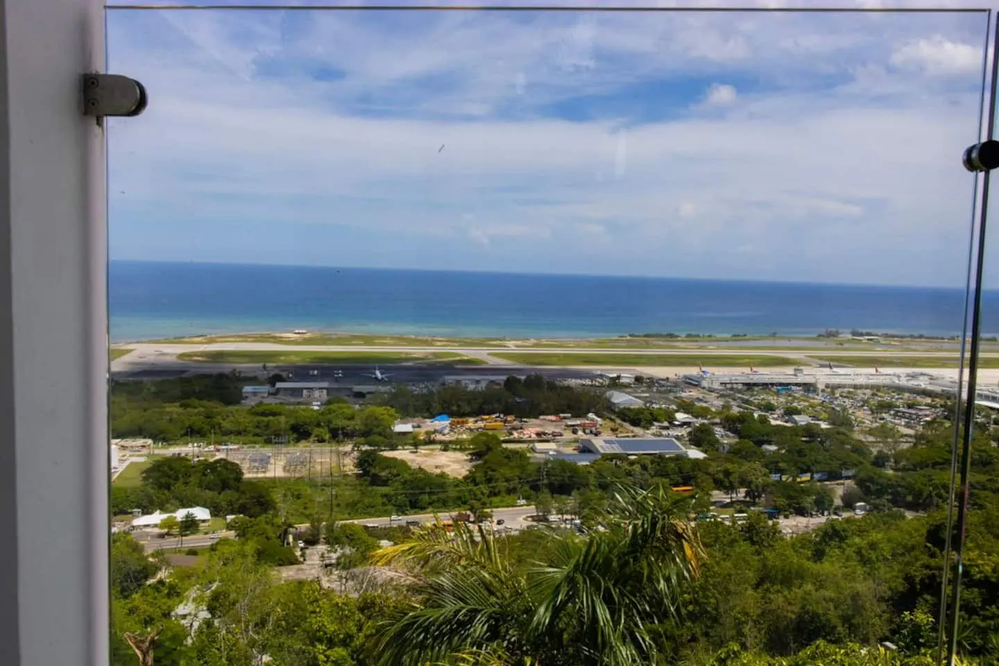 View across Montego Bay airport and the coastline from Glory.