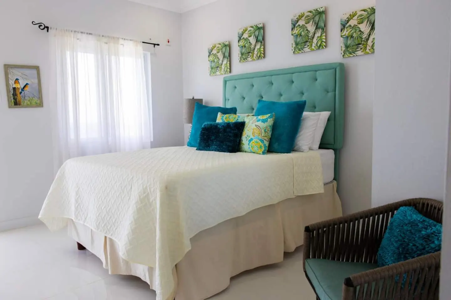 Bedroom 1: one queen bed and a private attached bathroom.
